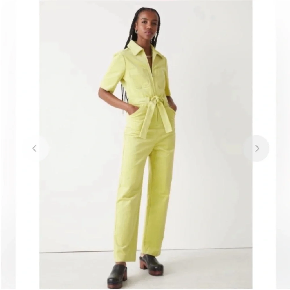 & Other Stories Yellow Corduroy Belted Jumpsuit - Picture 10 of 10